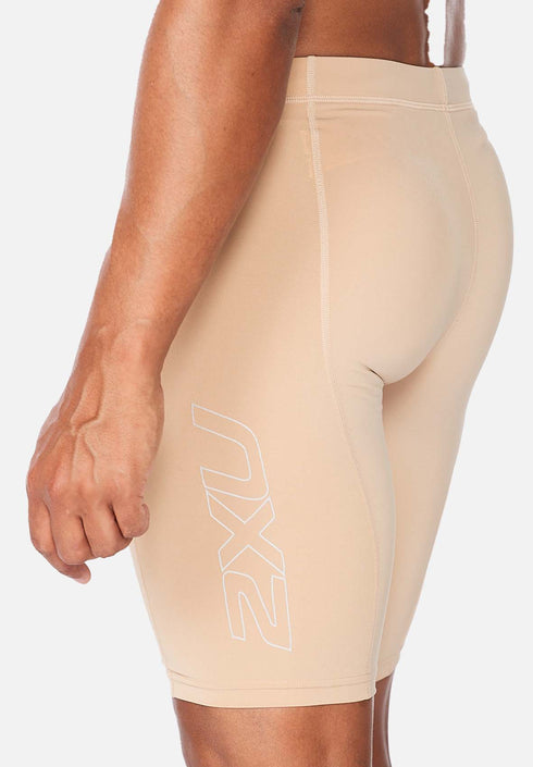 2XU Core Compression Shorts Mens Beige/Silver
